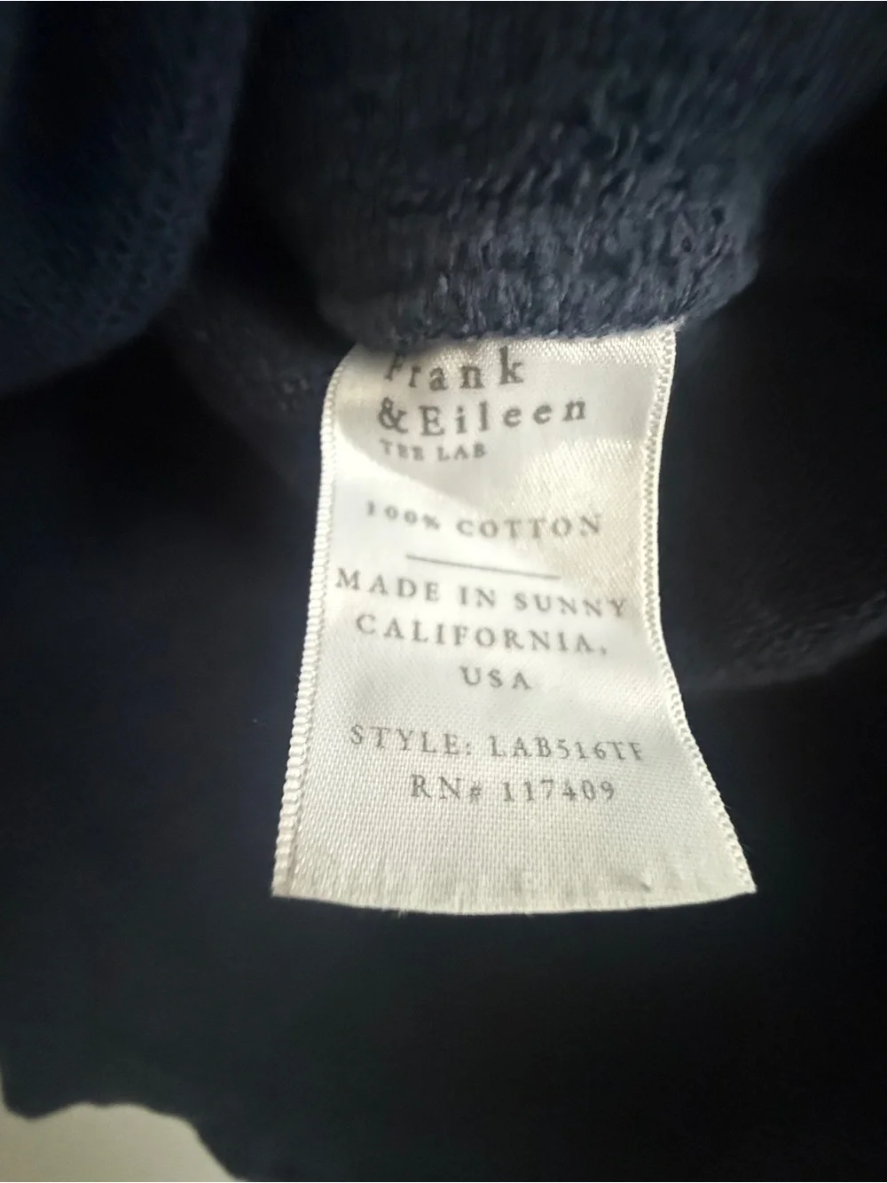 Frank & Eileen Anna Long-Sleeve Capelet Sz Xs in Blue Triple Fleece